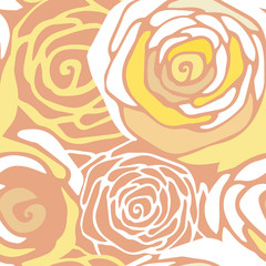 Seamless pattern with stylized roses