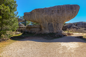 Rocks with capricious forms in the enchanted city of Cuenca, Spain