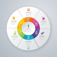 Infographic design template and marketing icons.