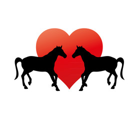 Fototapeta na wymiar horses in love