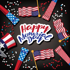 Obraz premium Happy Memorial Day design. EPS 10 vector.