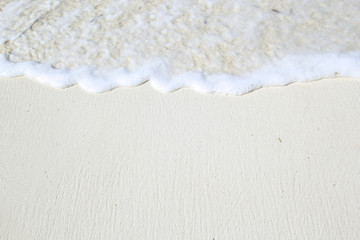 Close-up of white coastline beach with waves