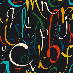 Seamless pattern with decorative letters