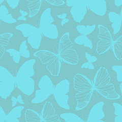 Seamless pattern with decorative colorful butterflies