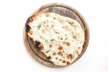 Indian naan bread isolated