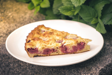 Slice of pie with fruits