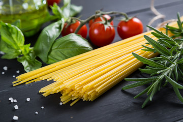 Fresh ingredients for making pasta
