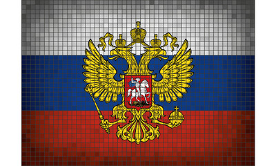 Mosaic flag of Russian President - obrazy, fototapety, plakaty