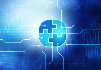 Circuit blue background