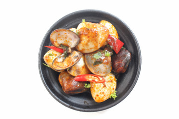 Fried clams isolated