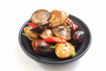 Fried clams isolated