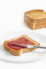 bread with strawberry jam