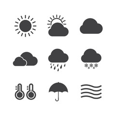 Black and White Icon set of weather.VECTOR eps 10 - 110003142