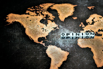 OPINION on grunge world map