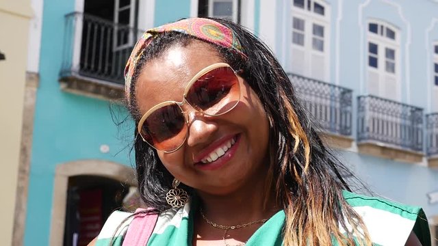 Brazilian woman from Bahia state at Pelourinho, Brazil