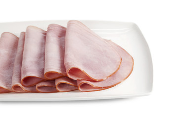 ham slices in a plate