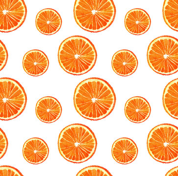 watercolor seamless orange pattern