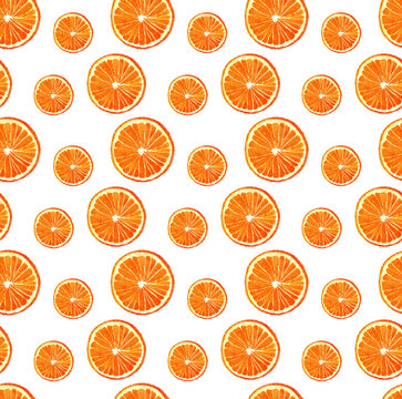 watercolor seamless orange pattern small
