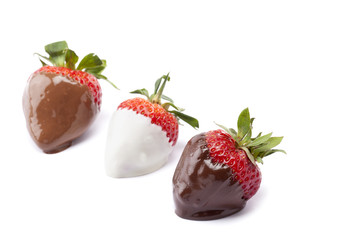 strawberries with fresh whipped cream and chocolate fondue
