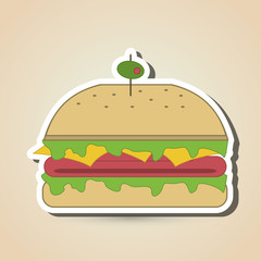 Sandwich design. healthy food. menu icon 