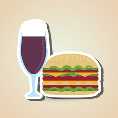 Sandwich design. healthy food. menu icon 