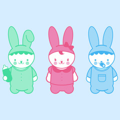 Obraz na płótnie Canvas Cute bunny babies. Vector illustration