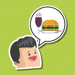 Sandwich design. healthy food concept. menu icon 
