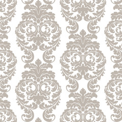 Vector floral damask pattern background. Luxury classic floral damask ornament, royal Victorian vintage texture for wallpapers, textile, fabric. Floral baroque element
