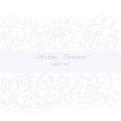 Vintage Wedding Invitation card with delicate lace ornament. serenity color. Vector