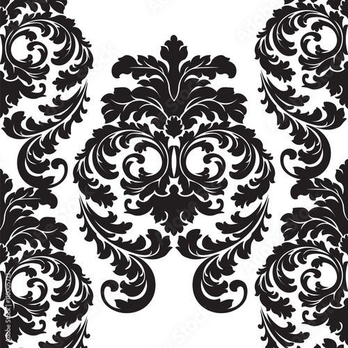 "Vector floral damask pattern background. Luxury classic 