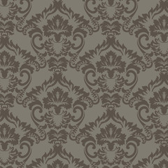 Vector Baroque floral damask pattern background. Luxury classic floral damask ornament, royal Victorian vintage texture for wallpapers, textile, fabric