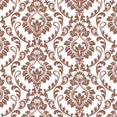 Vector damask pattern ornament. Elegant luxury texture for textile, fabrics or wallpapers backgrounds