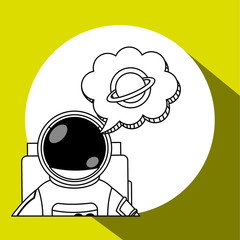 Astronaut sign. space concept. cosmos icon, vector illustration