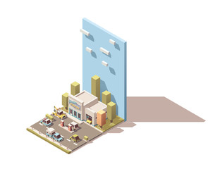 Vector isometric car Service