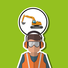 Under construction design. truck concept. repair icon, vector illustration