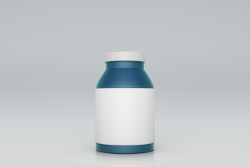Blue bottle white label