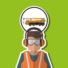 Under construction design. truck concept. repair icon, vector illustration