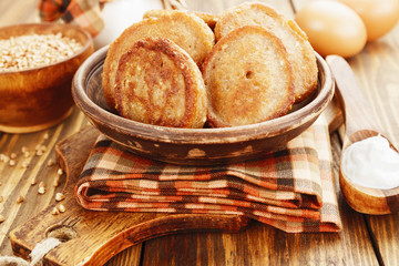 Homemade buckwheat pancakes