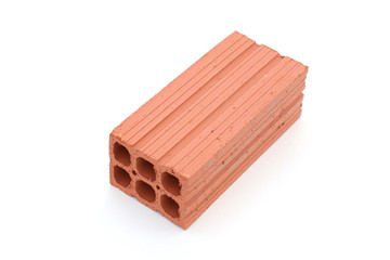 Hollow brick isoltaed on white