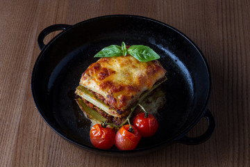 Lasagna with grilled tomatoes
