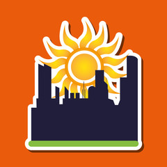 Sun design. city icon. summer concept