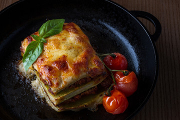 Lasagna with grilled tomatoes