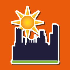 Sun design. city icon. summer concept