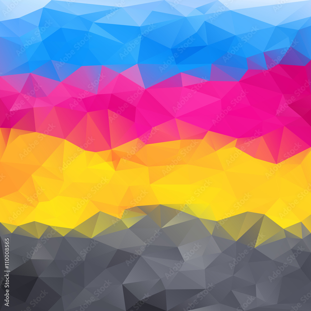 Poster abstract poligonal background in cmyk colors