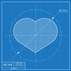 blueprint icon of heart