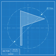 blueprint icon of flag