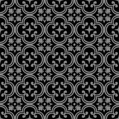 Elegant antique silver and black background 365_round curve cross flower kaleidoscope
