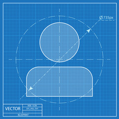 blueprint icon of person avatar