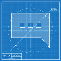 blueprint icon of speech bubble
