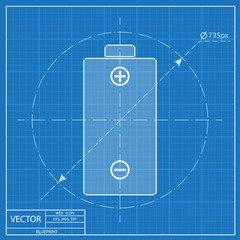 blueprint icon of battery